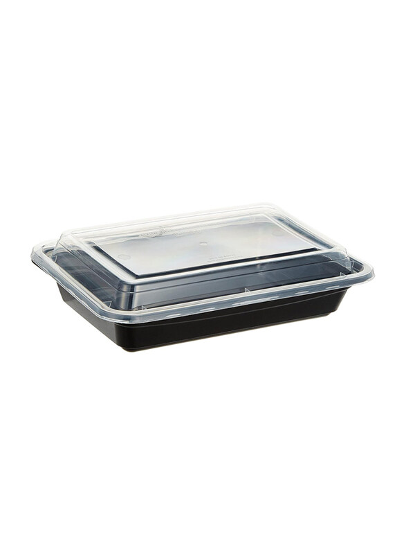 

Hte RE16 Disposable Microwave Container with Lid, 25 Pieces, Black