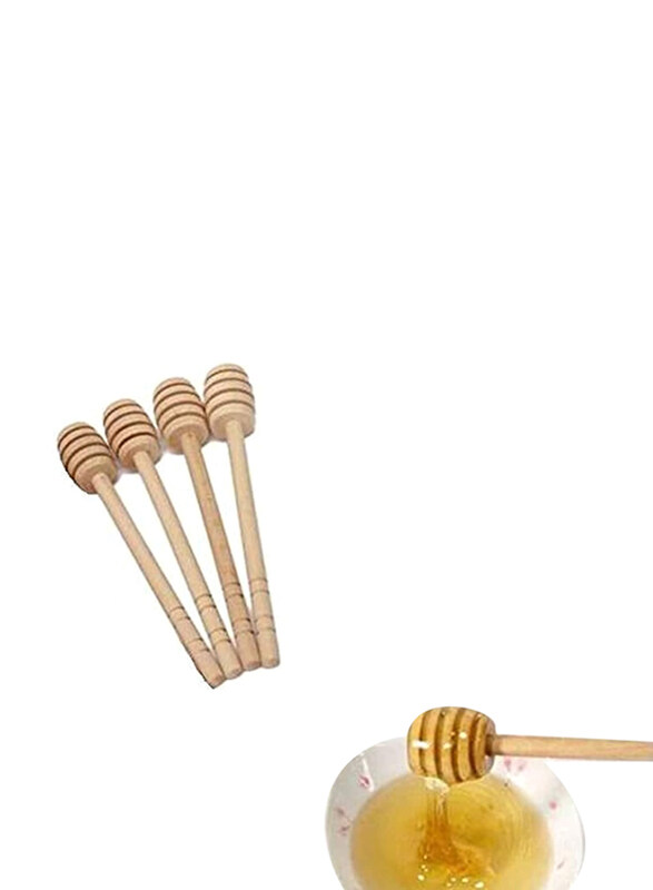 

Artc 4-Piece Portable Mini Jam Honey Dipper Stirring Rod, Brown
