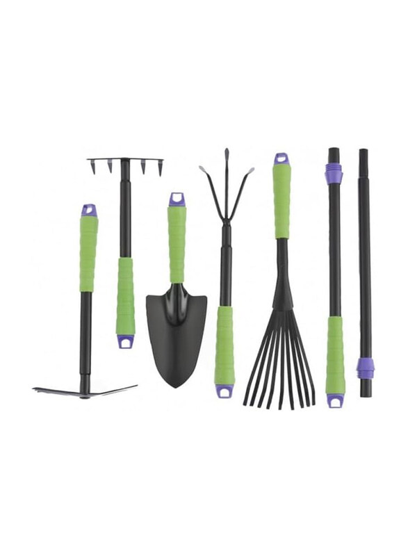 

HTE 7-Piece Outdoor Gardening Tool Set, Green/Black