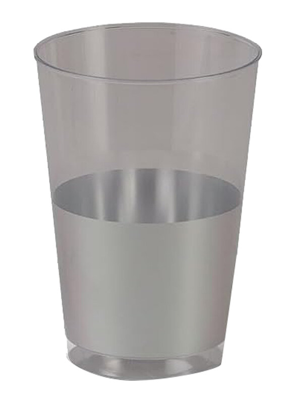 

HTE 12oz 25-Piece Luxury Plastic Disposable Cup Set, PWLP1422, Clear/Silver