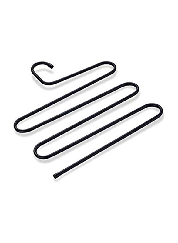 

Generic 5 Layers Trousers Hanger Pants Clothes Holder Rack S Shape Multi-Purpose for Tie Organizer Storage Hanger, Black