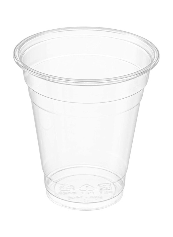 

HTE 16oz 100-Piece Strong Disposable Juice Cup Set with Dome Lid, Clear