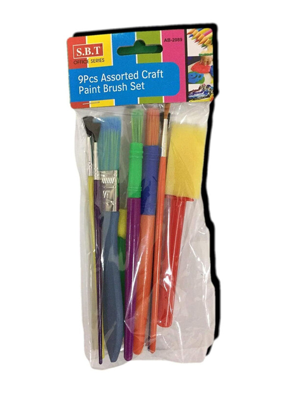 

S.B.T Kids Painting Sponge & Brush Set, 9 Pieces, Assorted