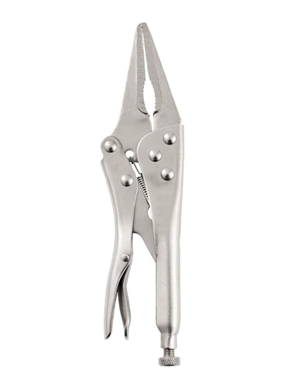 

Denzel 6 1/2 Inch Locking Adjustable Long Nose Pliers, 7718423, Silver