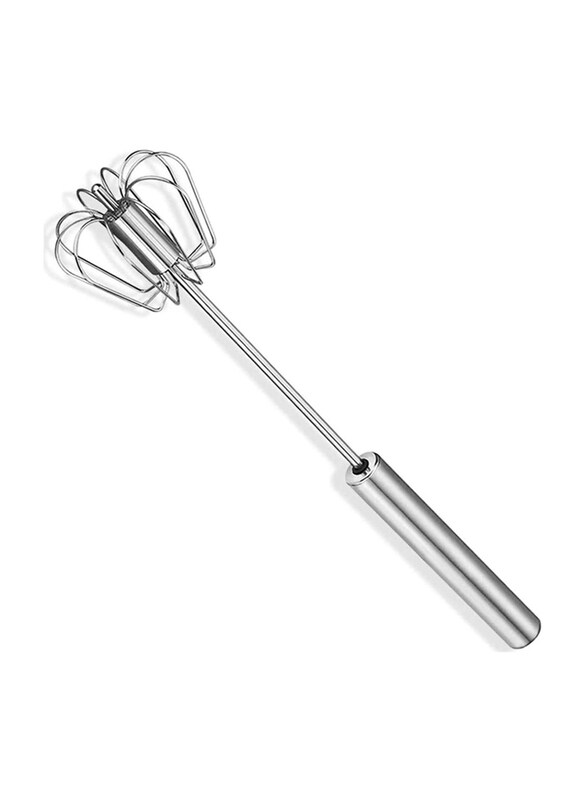 

EXV Stainless Steel Hand Push Semi-Automatic Egg Whisk Mixer Blender, Silver
