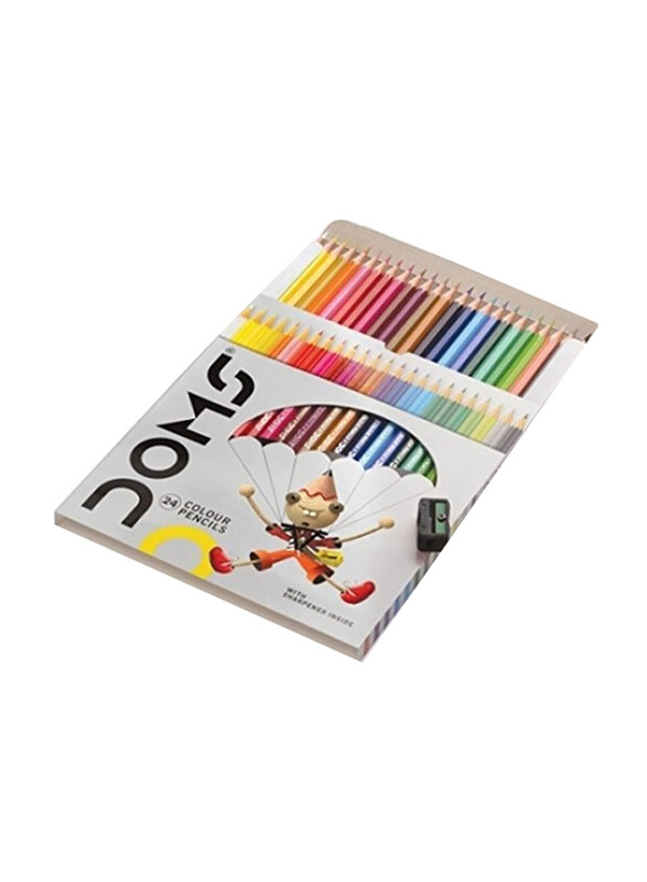 

Doms Colored Pencils Soft Core Colour Pencil Set for Kids Adult Colouring Books Drawing, 24 Pieces, Multicolour