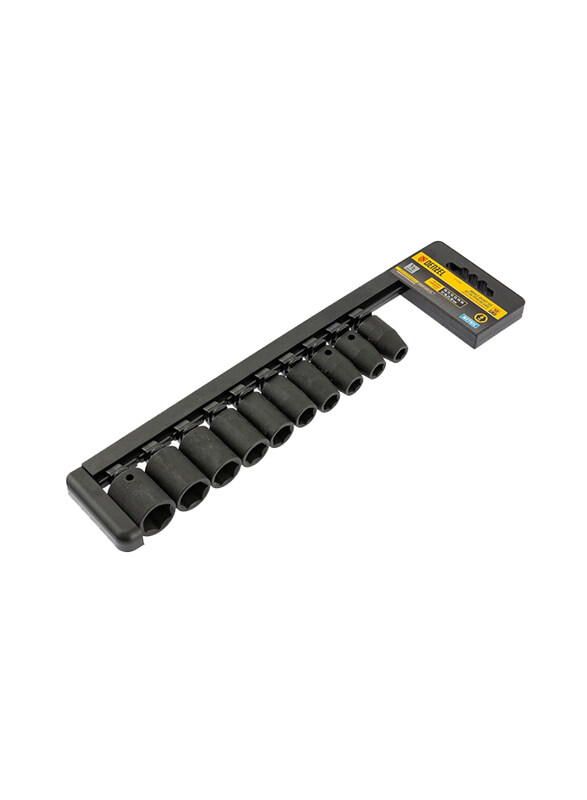 

Denzel 10-Piece 1/2-inch Metric Impact Hex Drive Socket Set, 7713566, Black