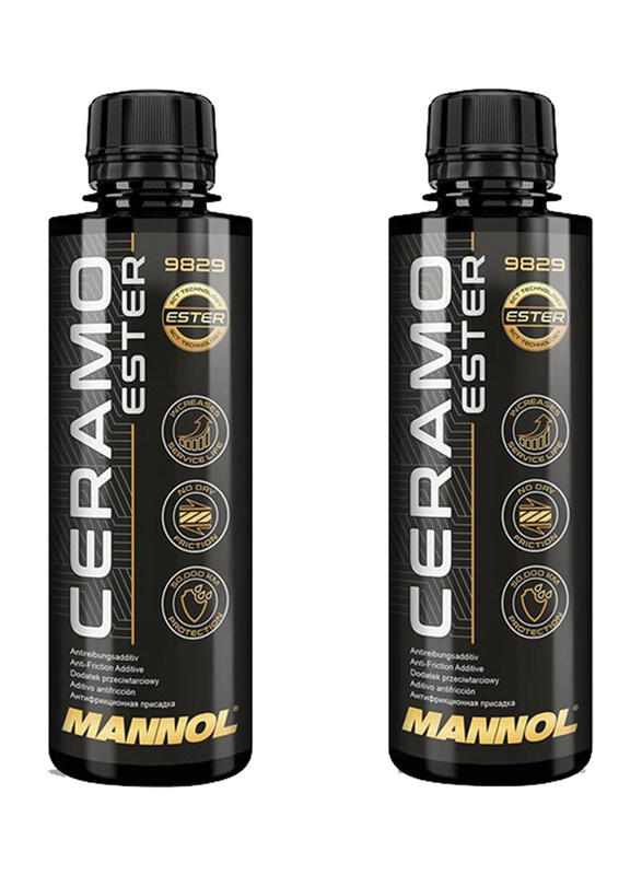 

Mannol 9829 2 x 250ml Germany Ceramo Ester Friction Modifier Advanced Anti-Wear & Anti-Friction Engine Oil, Black