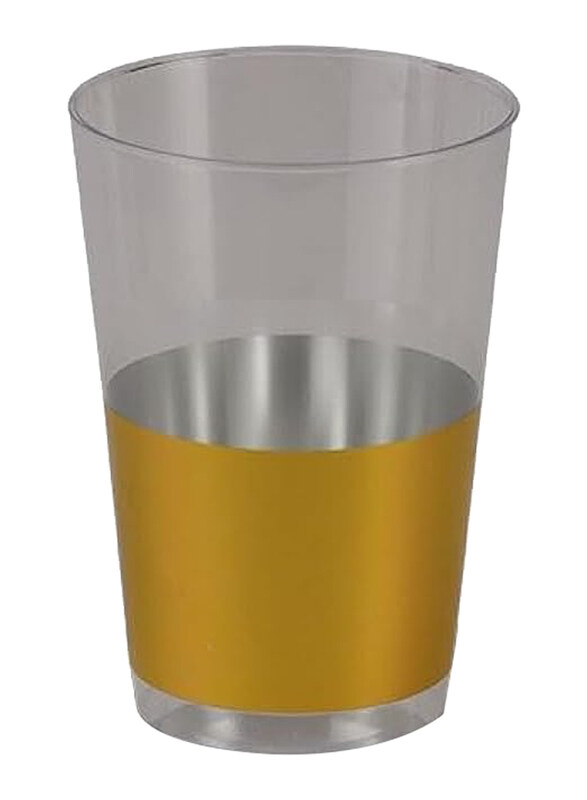 

HTE 12oz 25-Piece Luxury Plastic Disposable Cup Set, PWLP1424, Clear/Gold