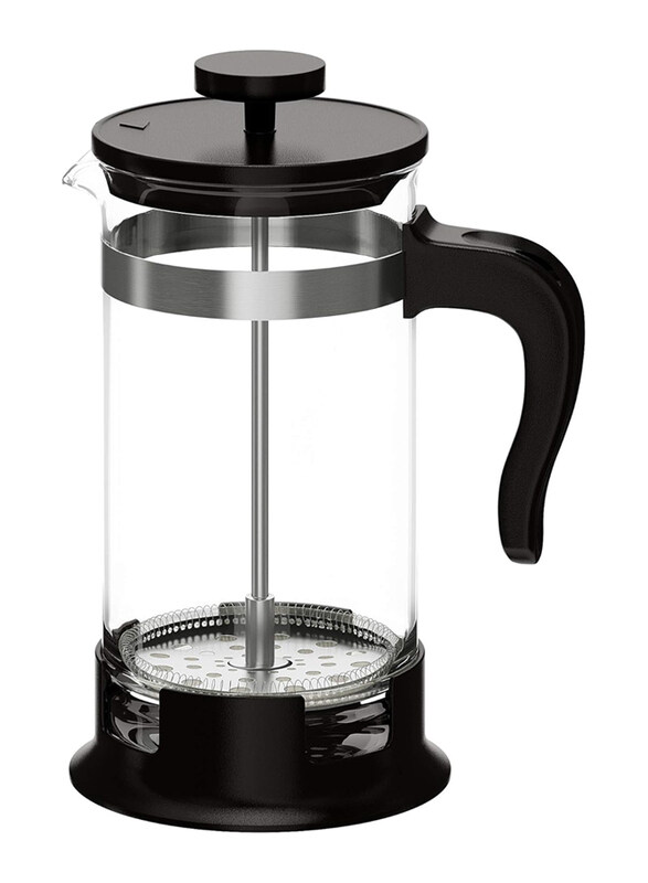 

Ikea 34oz Upphetta Glass Stainless Steel French Press Coffee and Tea Maker, Black/Clear