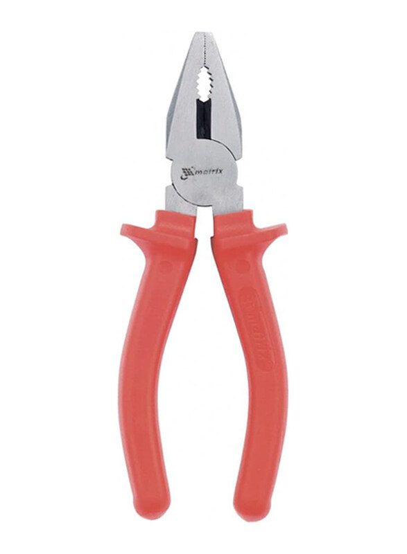 

Generic 200mm Plastic Handle Flat Nose Pliers, 169949, Red