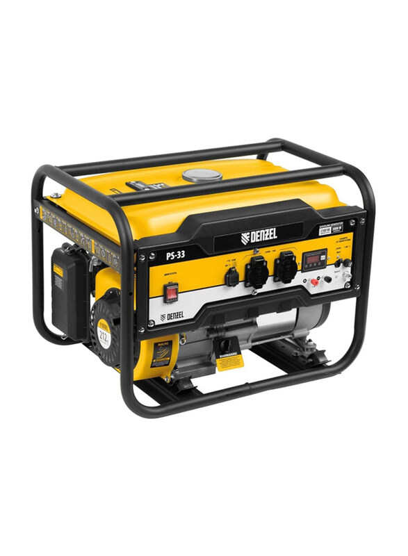 

Denzel 230V Gasoline Generator, PS-33, Yellow/Black