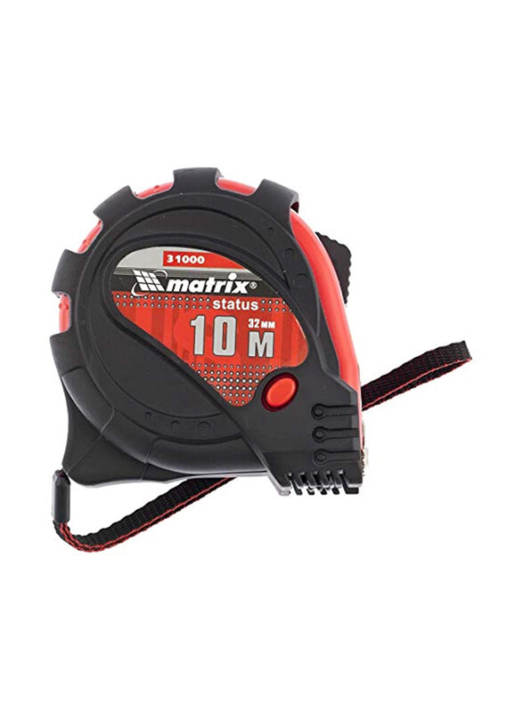 

Matrix Measure Status Magnetic Hook 3 Fixations Tape with Rubber-Coated, 10mx32mm, 310009, Black/Red