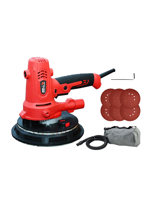 

iBell Dry Wall Sander with Vacuum and LED Light, 800W, DS80-70, Red/Black