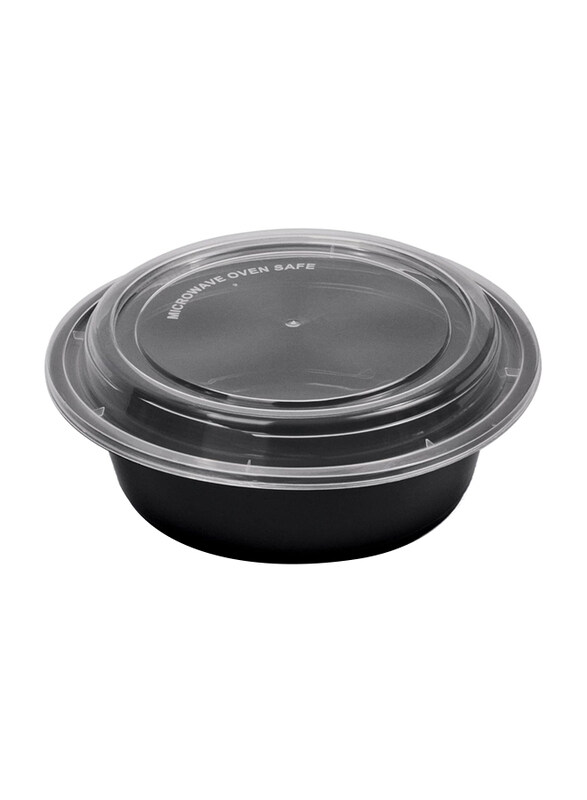 

Hte 40oz Round Disposable Microwave Container with Lid, 100 Pieces, Black