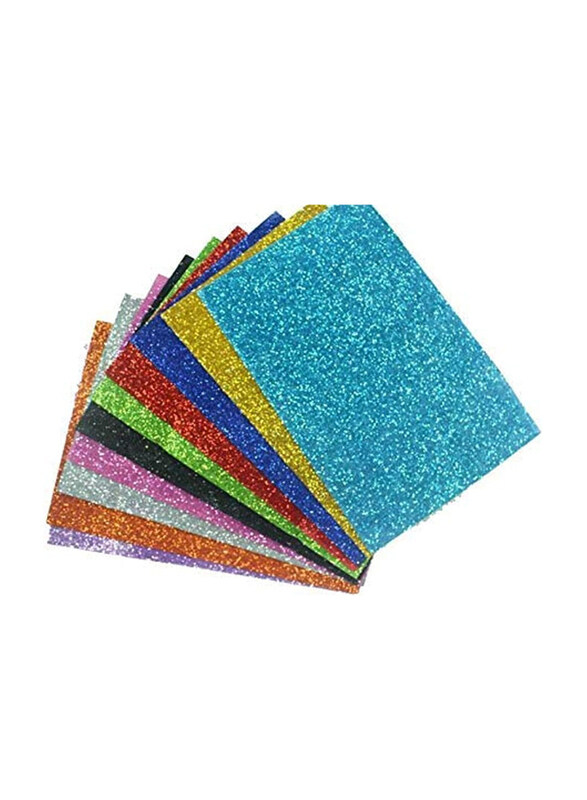 

Generic A4 Size Self Adhesive Glitter Foam Sheets, 10 Pieces, Multicolour