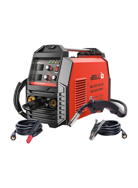 

iBell 3 in 1 Multiprocessor Digital MIG-220-81 MIG/MAG/MMA Welder, Red/Black