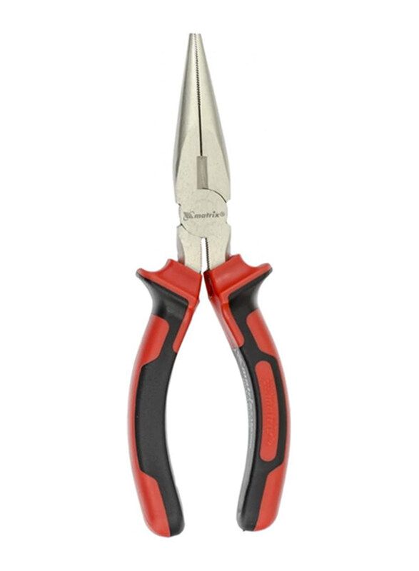

Generic 160mm Nickel Plated Long Nose Pliers, 171649, Red/Black