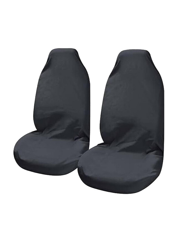 

H.T.E Slip-On Front Universal Seat Cover Set, 2 Pieces, Black