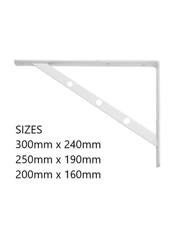 

Generic 2-Piece Detachable Solid 90 Degree Angle Shelf Brackets Heavy Duty, 250mm x 190mm, White