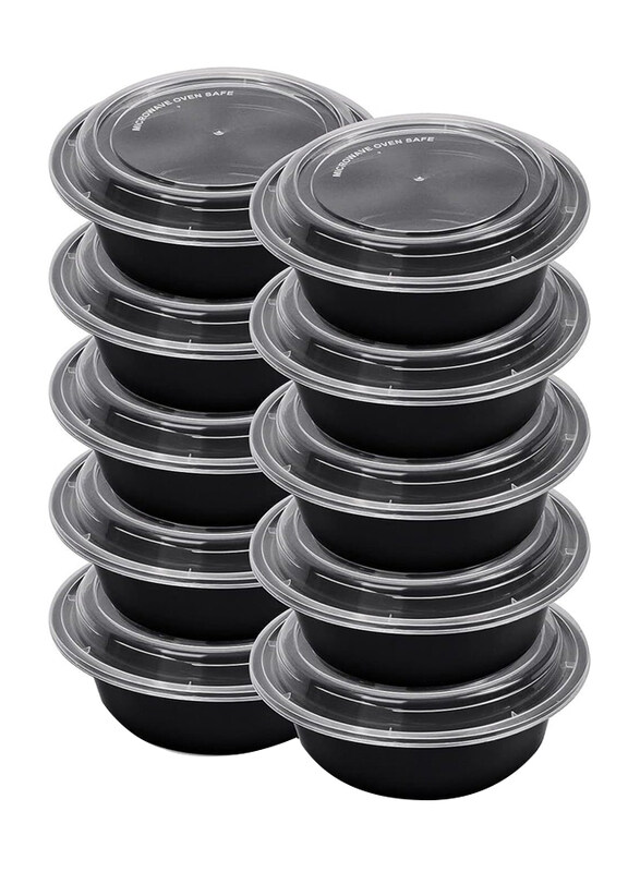 

Hte RO24 Disposable Microwave Container with Lid, 25 Pieces, Black