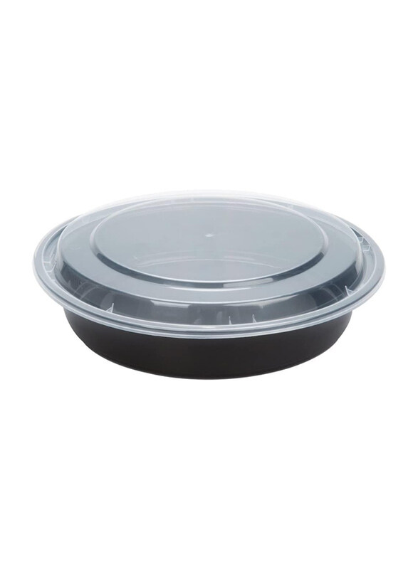 

Hte 16oz Round Disposable Microwave Container with Lid, 100 Pieces, Black