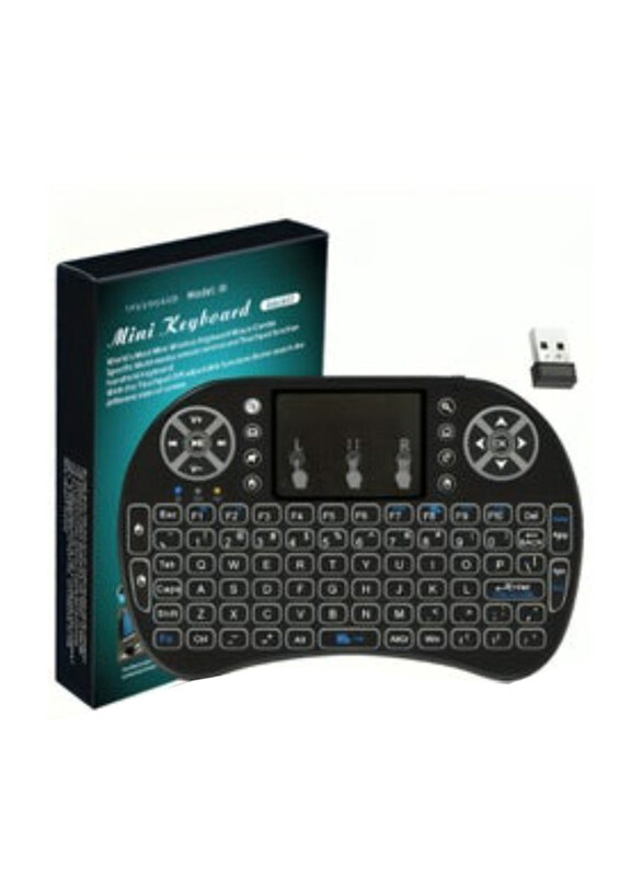 

Generic LED Backlit Mini Wireless English Keyboard with Touchpad Mouse, Black