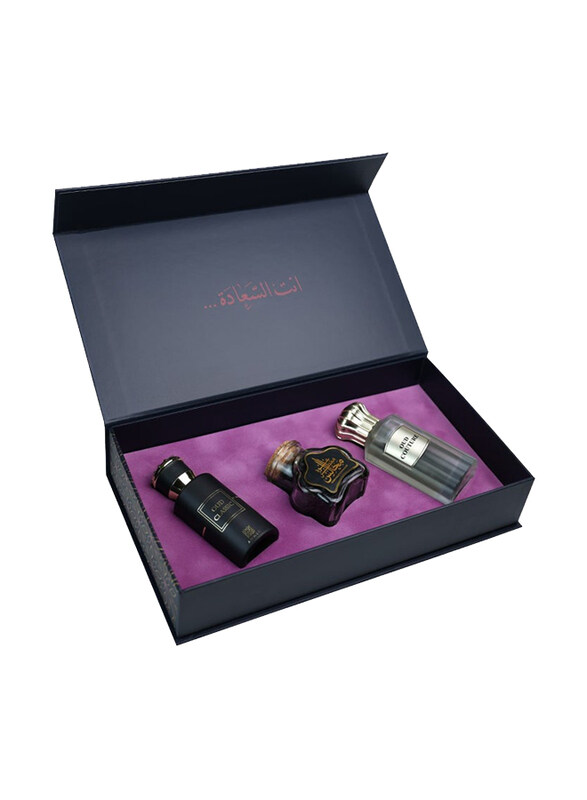 

Ahmed Al Maghribi 3-Piece Sa’adah Gift Set Unisex, 50ml Oud Classic, 50ml Oud Couture, 36g Mtr Majalis