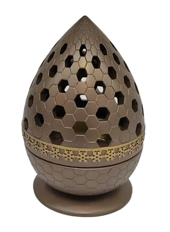 

Generic Charcoal Oud Frankincense Metal Incense Bakhoor Burner, Brown