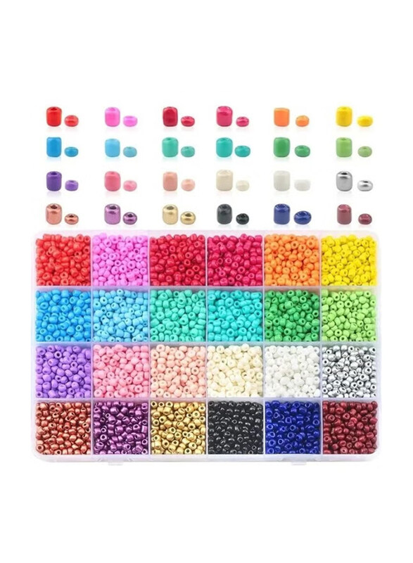 

Generic Opaque Glass Seed Beads Kit, 6000 Pieces, Multicolour