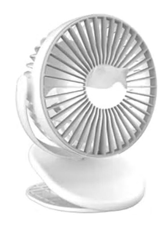 

Generic Rechargeable Clip USB Desktop Portable Fans with 3 Speeds, White