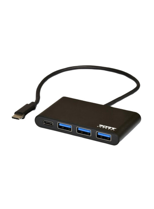 

Universal Port Design Type-C To 3-USB 3.0 and Type-C Hub, Black