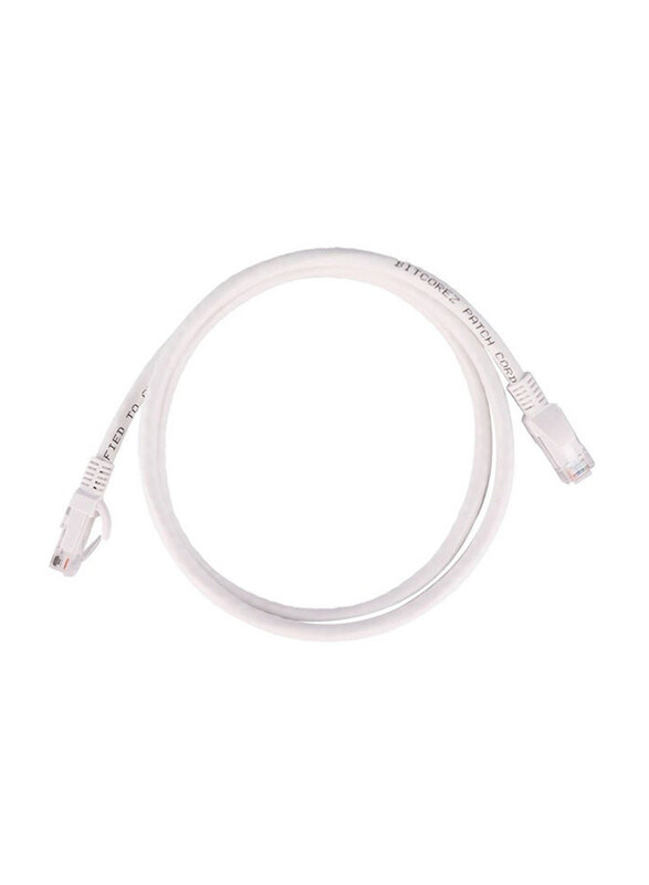 

Bitcorez 1-Meter PVC Cat6 UTP Patch Cable, RJ45 Male to RJ45, White