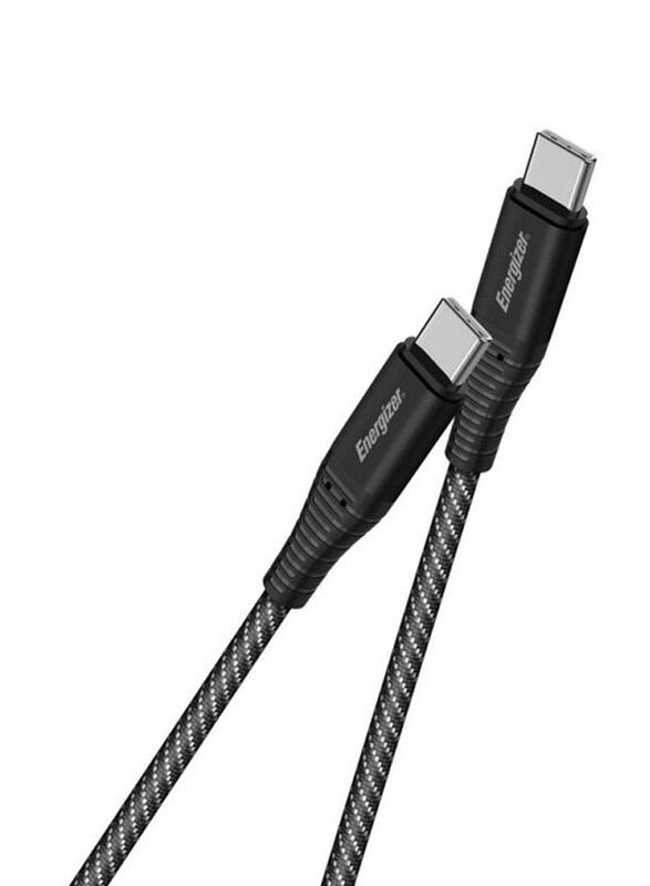 

Energizer 2-Meter Ultimate Metal Braided USB C Cable, USB C To USB C Fast Charge, Black