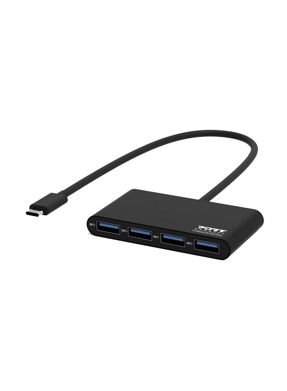 

Universal Port Connect USB-C to 4-USB 3.0 Hub, Black