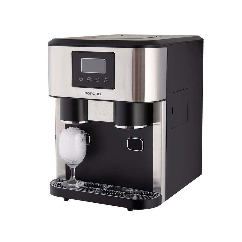 

Porodo Lifestyle 3 in 1 Ice Maker Ice Crusher & Cold Water Dispenser with 120W Power 15 18kg Daily Ice Capacity Bullet & Crushed Ice 2L Water Tank LED