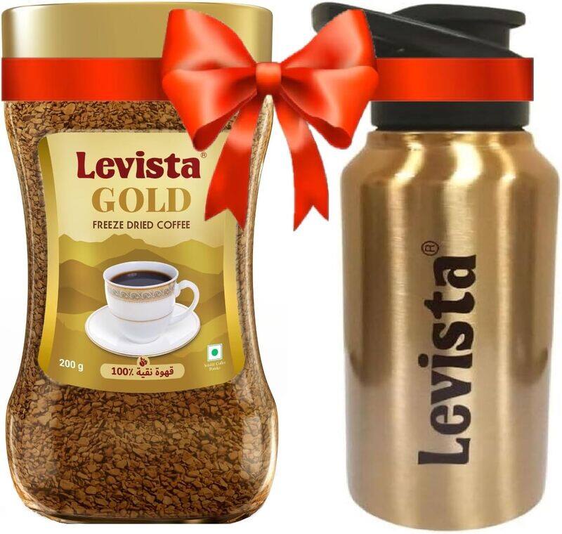 

Levista Gold Freeze Dried Coffee 200G with Free Coffee Shaker