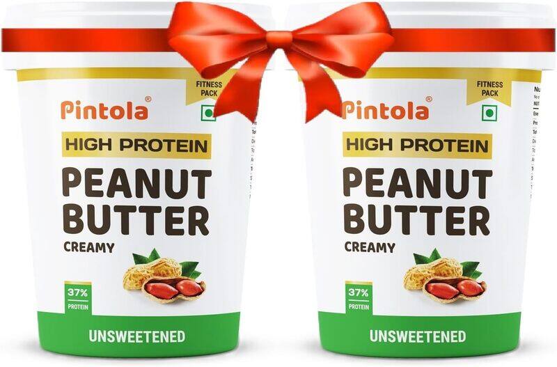 

Pintola High Protein Peanut Butter All Natural Creamy (Unsweetened) 510g Pack of 2