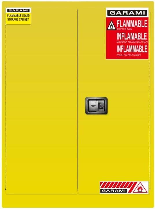 

Garami 45-Gallon Yellow Flammable Safety Cabinet, Explosion-Proof Chemical Storage for Labs, Schools, and Paint Rooms