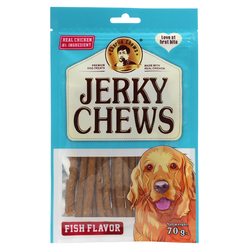 

Charlie Chews Charlie Jerky Chews Stick Fish Flavor Premium Dog Treats 70G