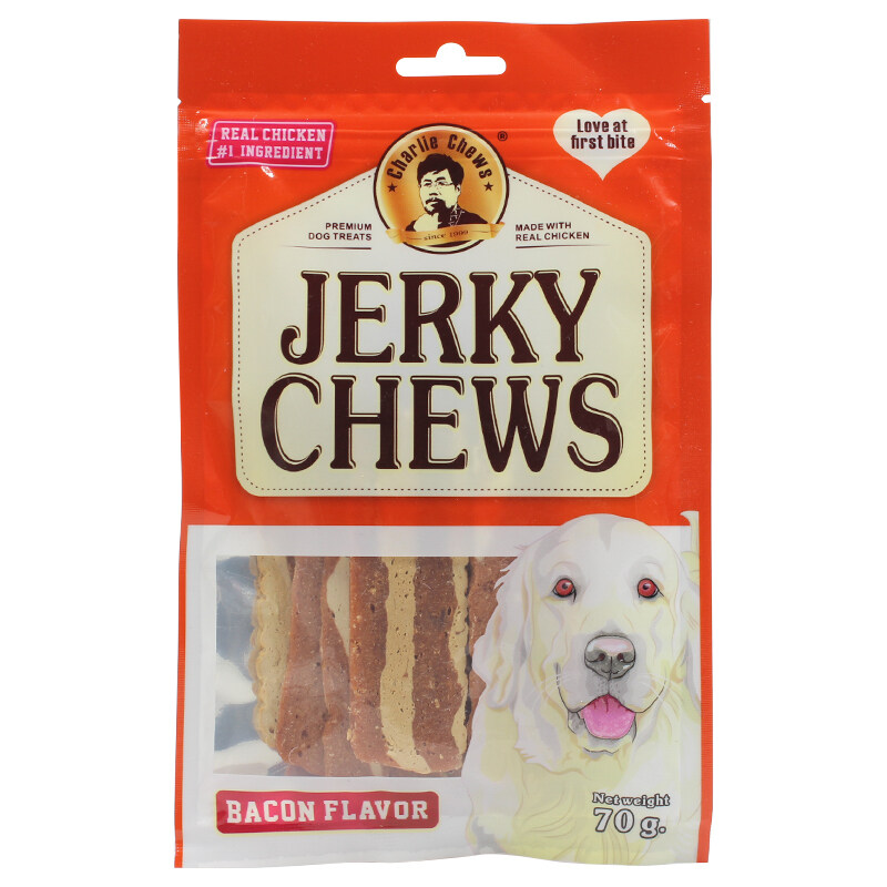 

Charlie Chews Charlie Jerky Chews Stick Bacon Flavor Premium Dog Treats 70G