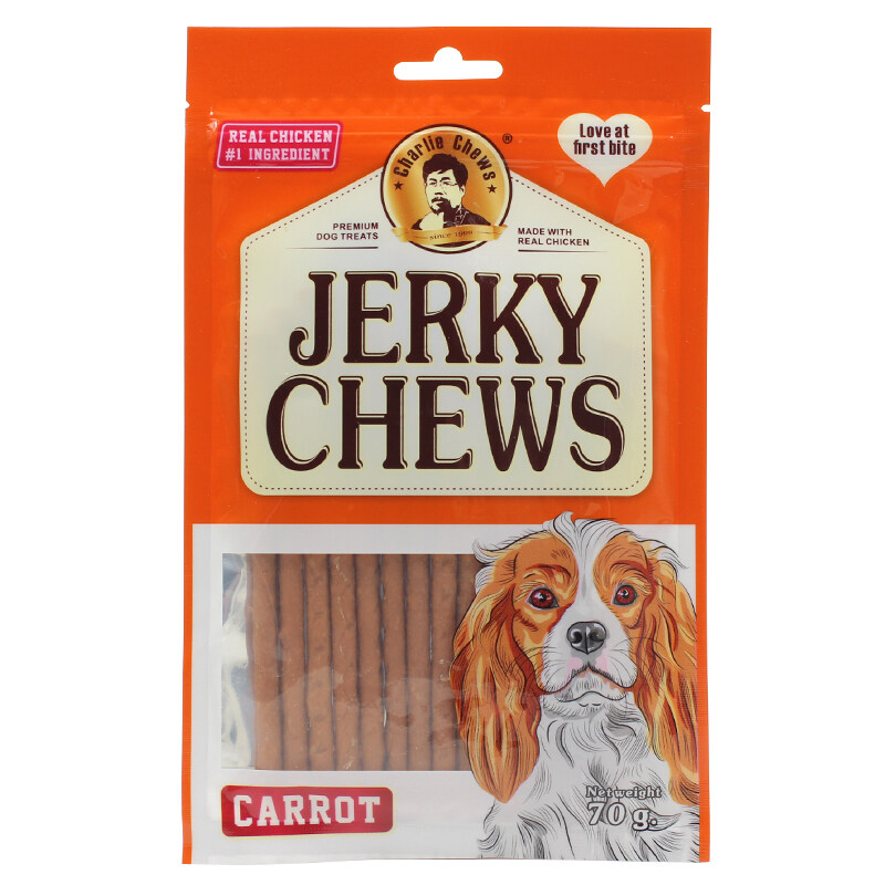 

Charlie Chews Charlie Jerky Chews Stick Carrot Flavor Premium Dog Treats 70G