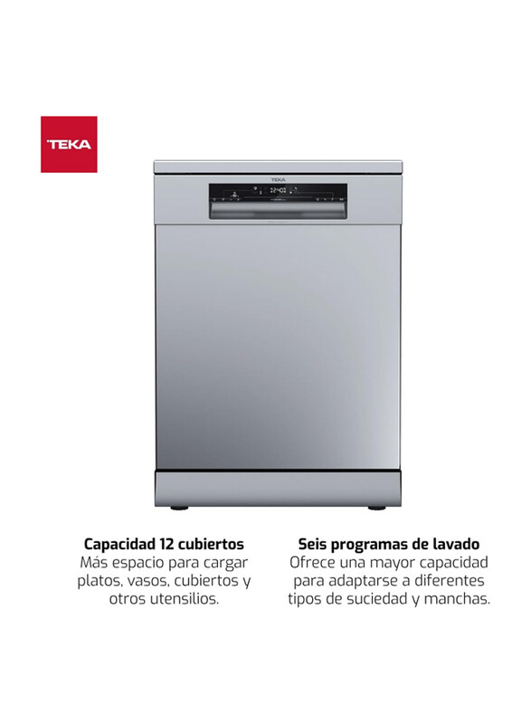 Teka 60cm Free Standing Dishwasher, Silver