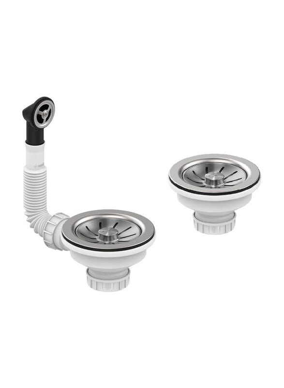 

Teka 1 1/2B/2B Series Sink Accesories Helixpro Waste Basket Set, White/Silver
