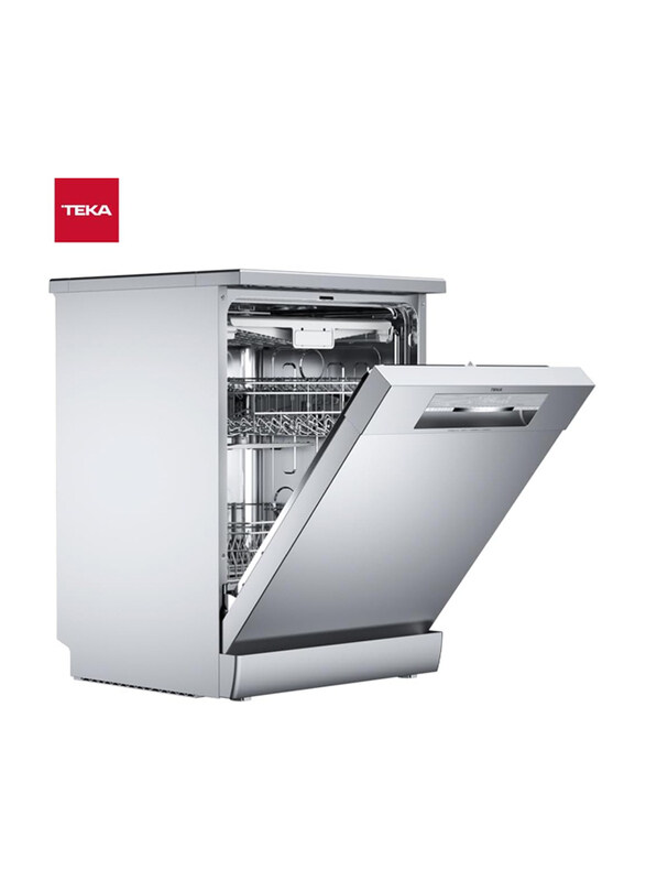 Teka 60cm Free Standing Dishwasher with 8 Washing Programs, DFS 76850 SS, Silver