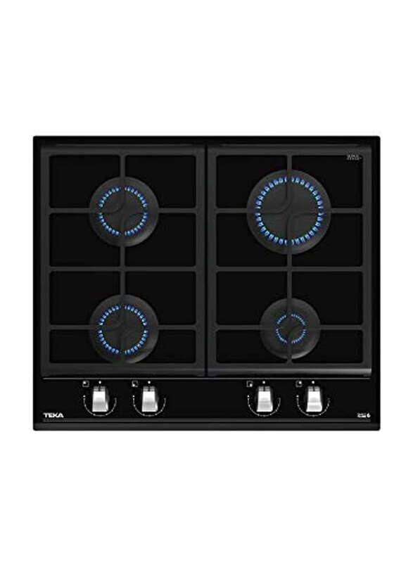 

Teka 4-Burner Free Standing Gas On Glass Hob, GZC 64300, Black