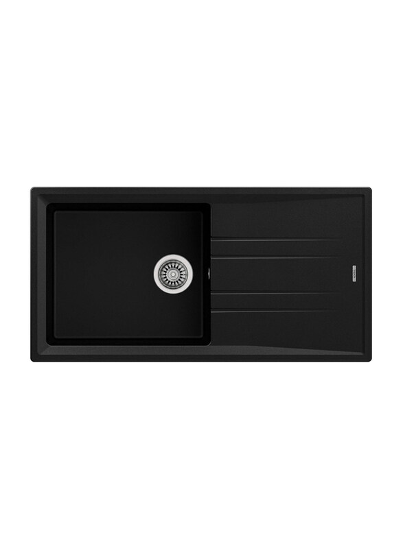 

Teka Stone 60 L-TG 1B 1D Inset Tegranite Sink with Bowl & Drainer, Black