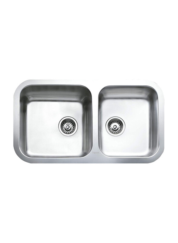 

Teka Be 2B 845 R Undermount Stainless Steel Kitchen Sink with Two Bowl, Grey