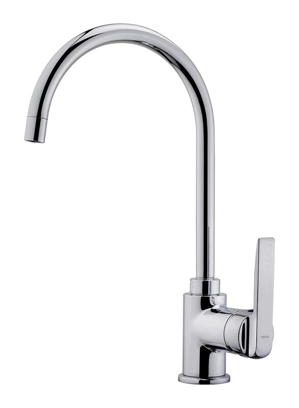 

Teka In 995 Kitchen Tap Mixer with High Swivel Spout and Anti-Scale Aerator, Silver