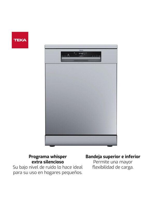 Teka 60cm Free Standing Dishwasher, Silver